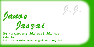 janos jaszai business card